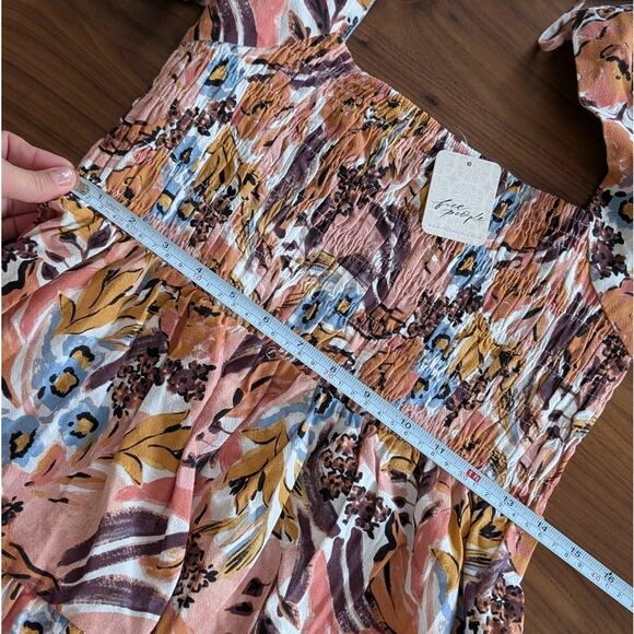 NWT Free People Girl and The Sun Floral Cotton Mini Dress, size L - Picture 7 of 8